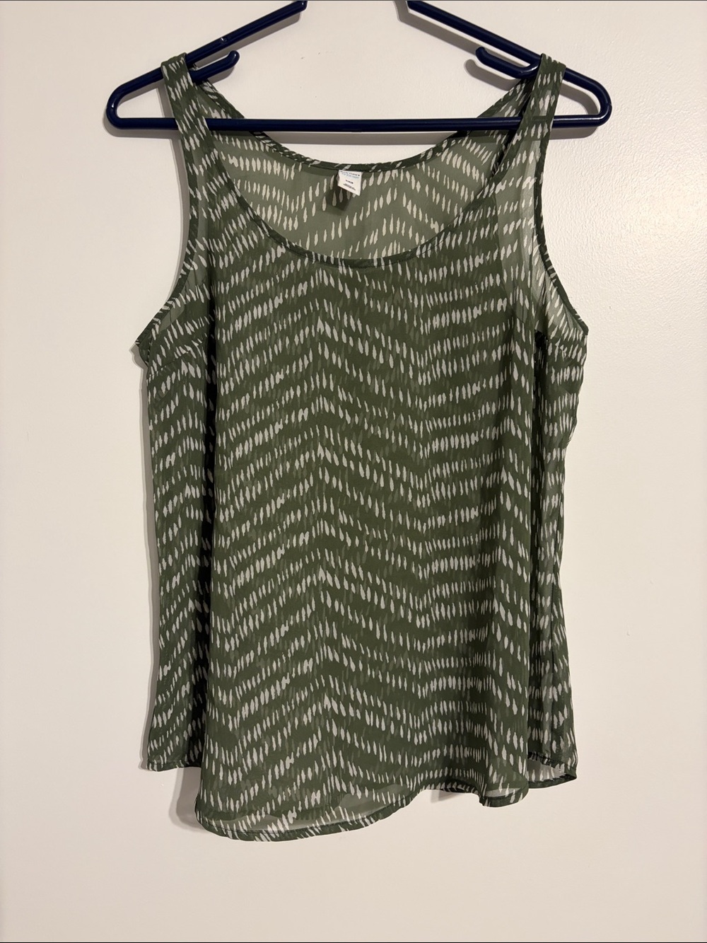 Old Navy Olive Green Patterned Tank Camisole